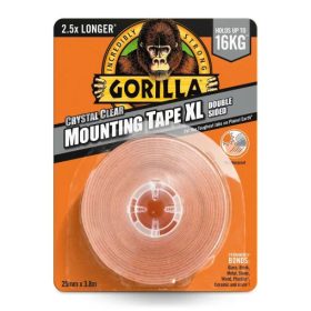   GORILLA MOUNTING TAPE XL KRISTÁLYTISZTA KÉTOLDALAS RAGASZTÓSZALAG 2,5CM X 3,8M