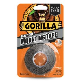   GORILLA HEAVY DUTY MOUNTING BLACK TAPE FEKETE KÉTOLDALAS RAGASZTÓSZALAG KÜLTÉRRE IS 2,54CM X 1,52M
