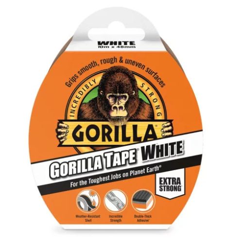 GORILLA TAPE WHITE FEHÉR 10M X 48MM EXTRA ERŐS RAGASZTÓSZALAG