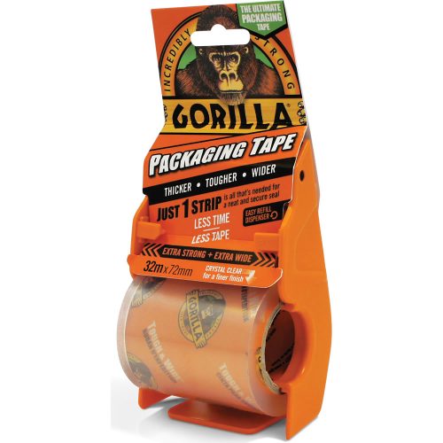 GORILLA PACKAGING TAPE CSOMAGOLÓSZALAG ADAGOLÓVAL 18M X 72MM EXTRA ERŐS